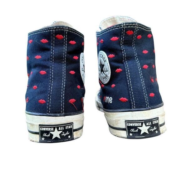 Converse Chuck Taylor All Star 70 Hi Black Embroidered Lips Sneaker 9.5 /  11.5 - Picture 9 of 15